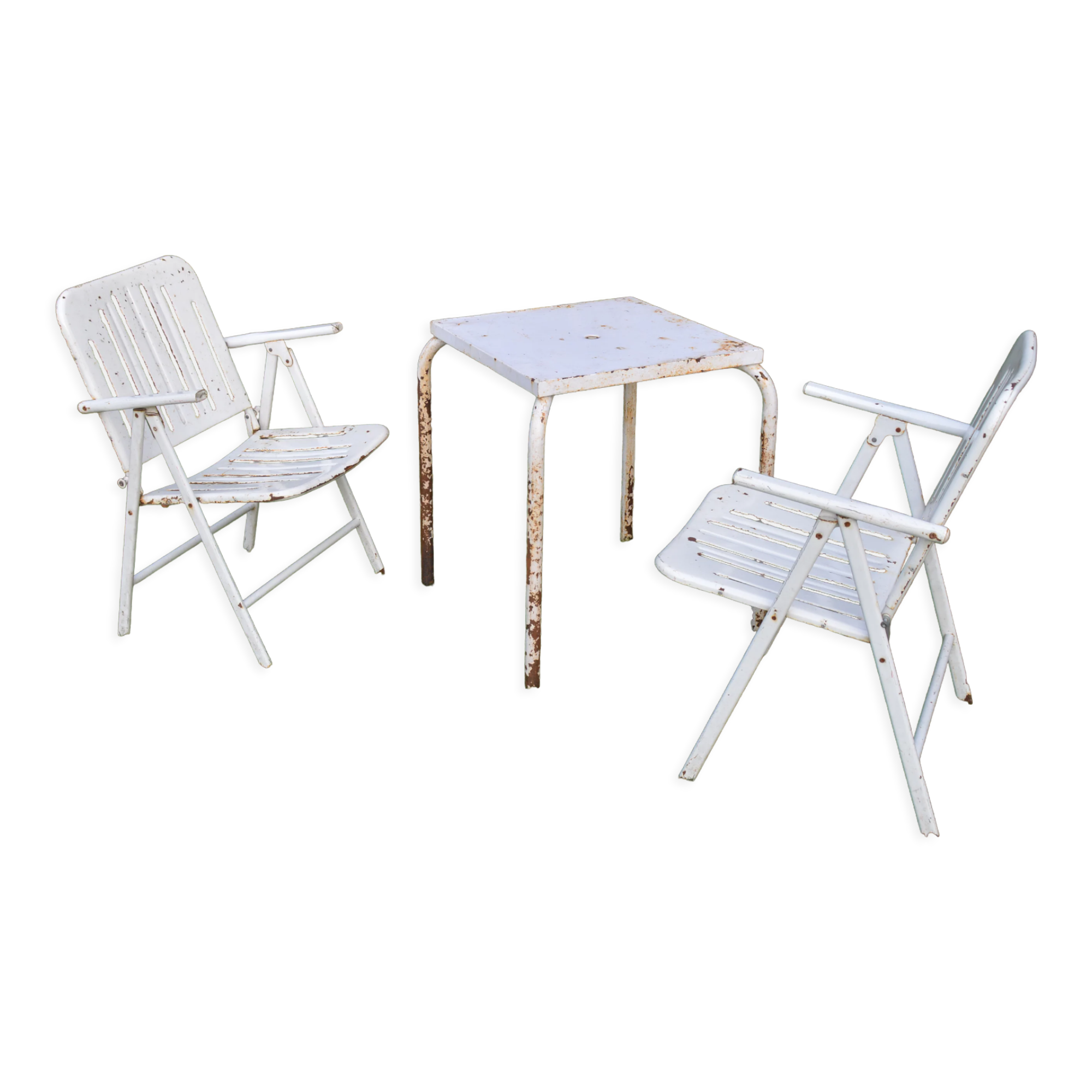 Metal garden furniture set 2 chairs, 1 table