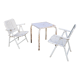 Ensemble salon de jardin en métal 2 chaises, 1 table