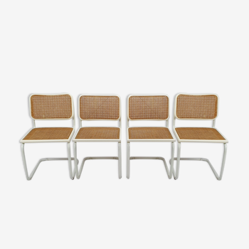 Ensemble de 4 chaises tubulaires et cane cane en porte-à-faux, Italie, années 1980