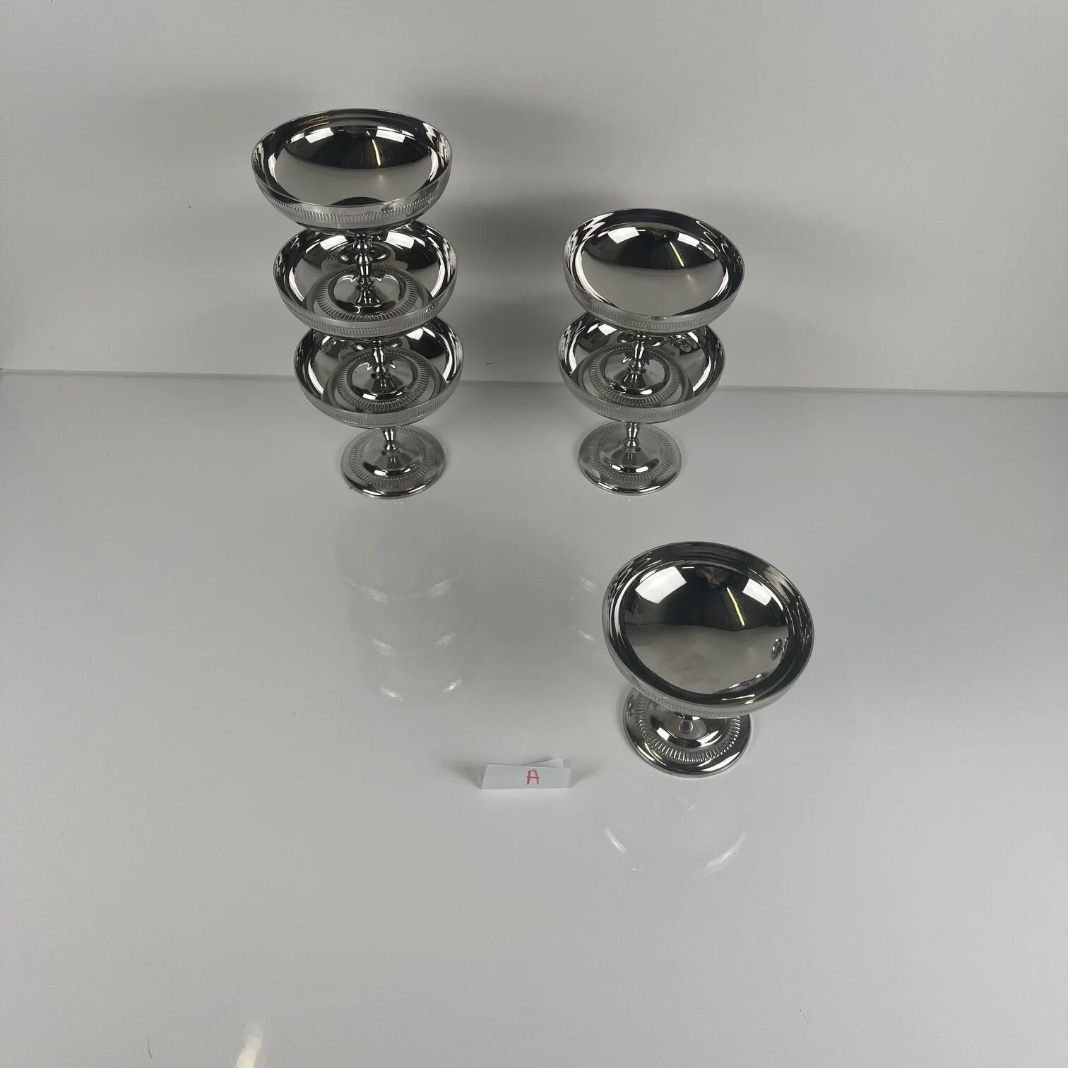 Set of 6 metal ice cream bowls, 1970 - Model A