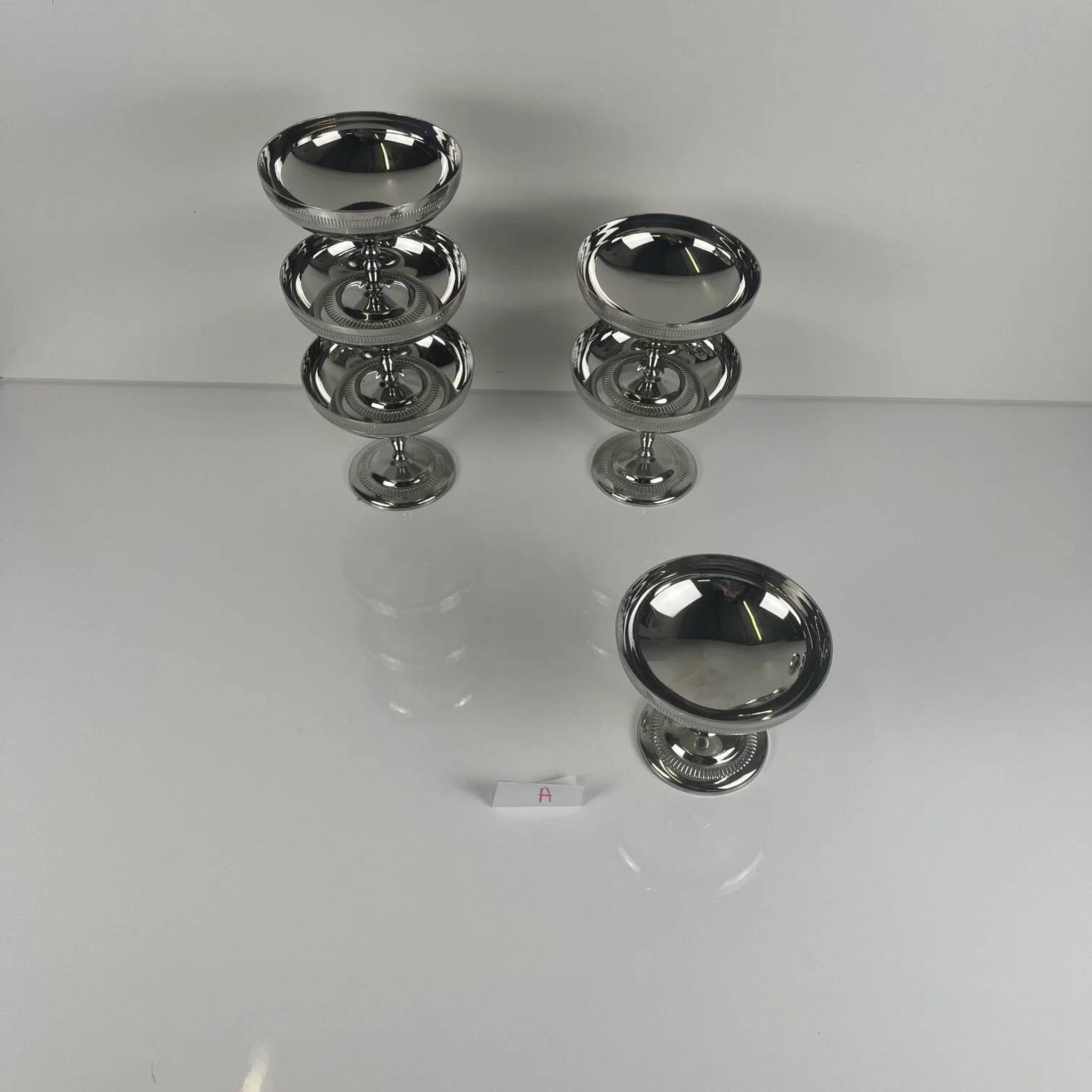 Set of 6 metal ice cream bowls, 1970 - Model A