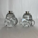 Tableware pair of crystal candlesticks JB France 20th century