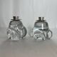 Tableware pair of crystal candlesticks JB France 20th century