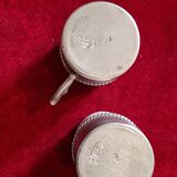Earthenware and pewter coffee service