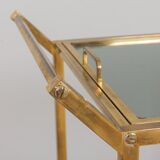Mid-century italian brass bar cart with portable tray, 1960s