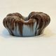 1960s 1970s ceramic ashtray signed Saint Mard Paris brown blue enamel