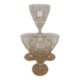 Set of 4 wine glasses on short stem