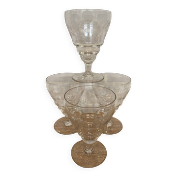 Set de 4 verres à vin sur pied court