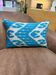 Hand Crafted Silk Ikat Lumbar Cushion Cover, Sky Blue Wave Pillow Case
