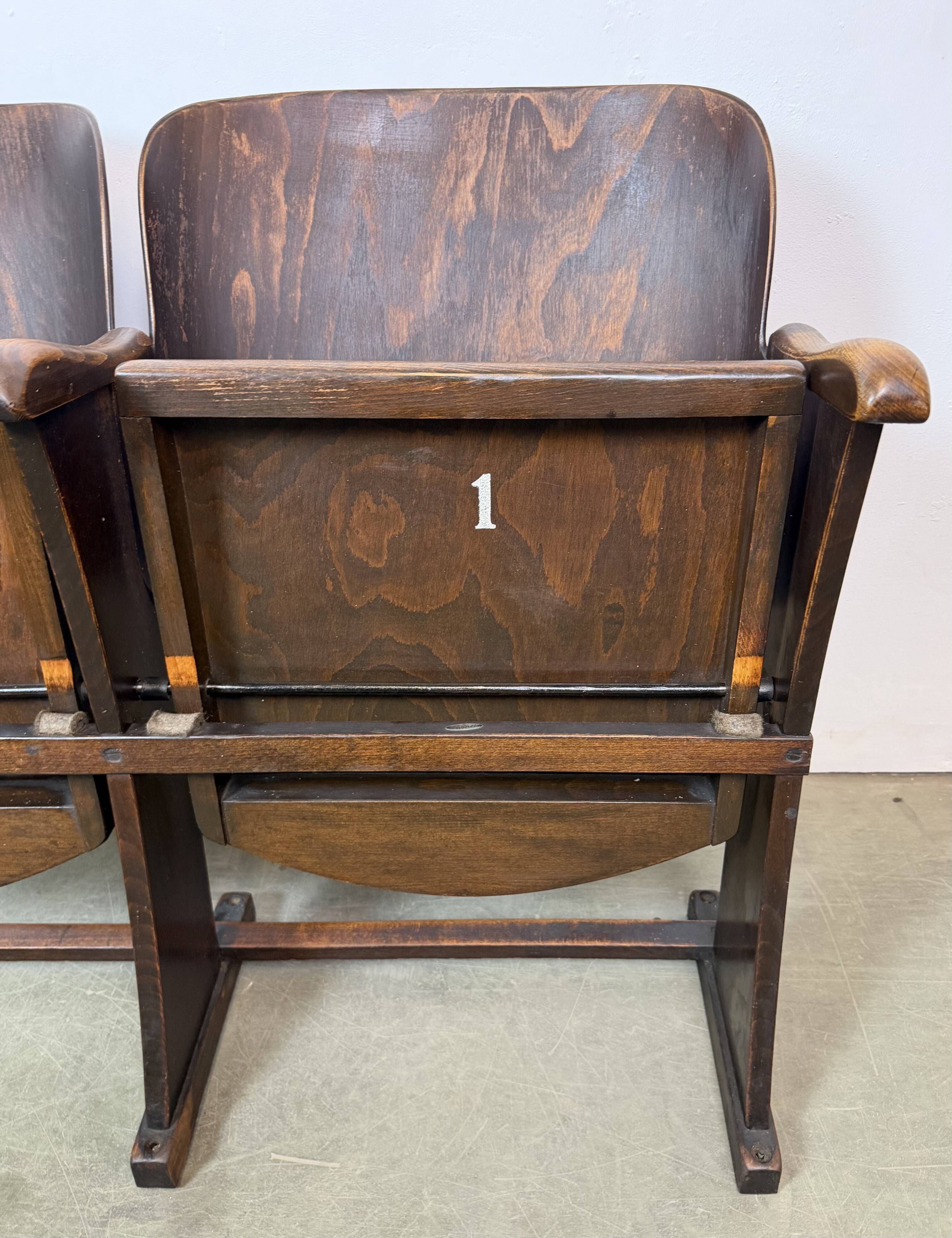 Vintage Two-Seat Cinema Bench from Thonet, 1950s