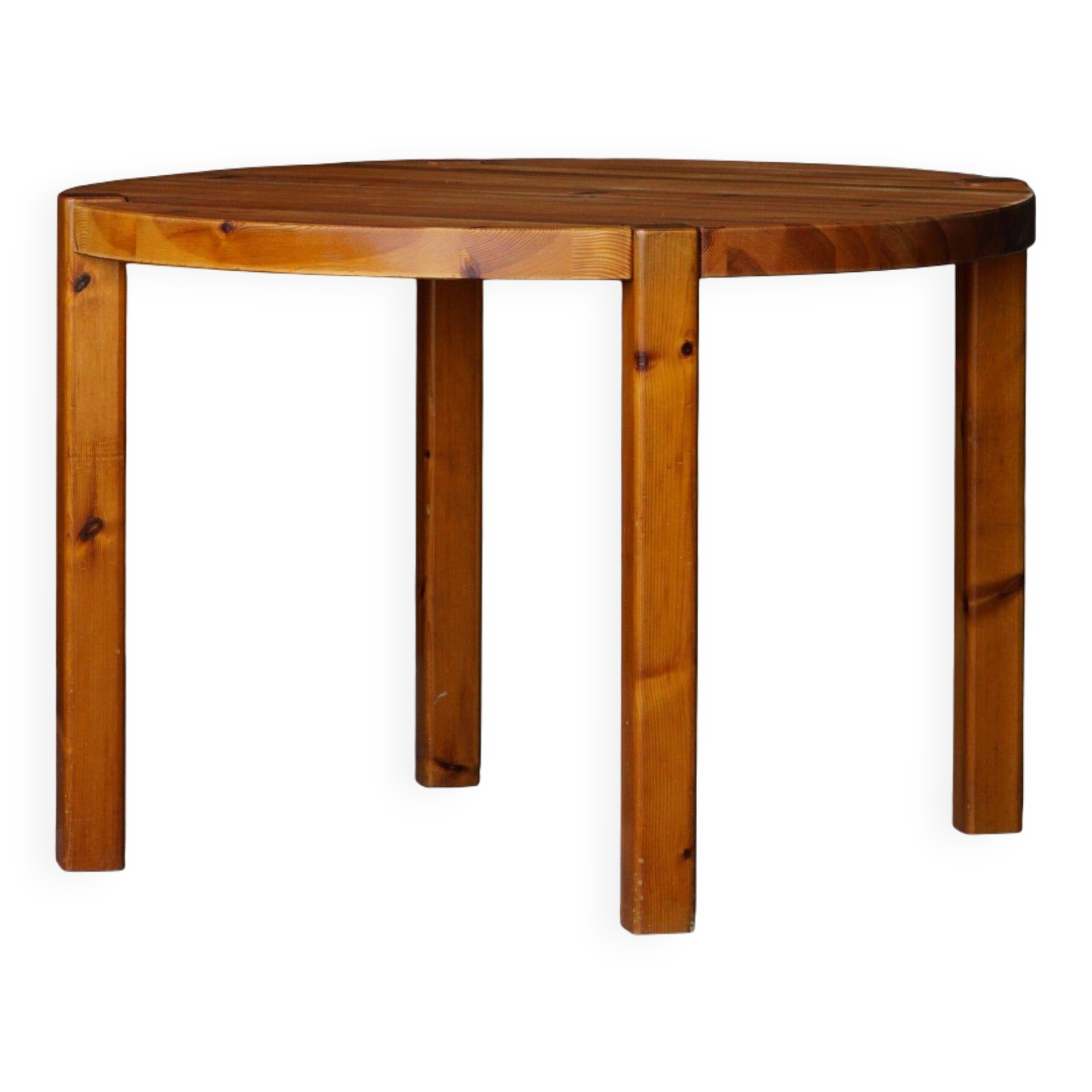 Mid-century Danish round dining table in solid pine, 1970s.