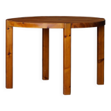 Mid-century Danish round dining table in solid pine, 1970s.