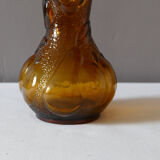 Vase empoli of the 60s, ochre color fruit reliefs