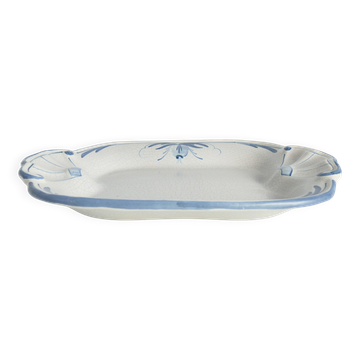 Art Deco French Blue Floral Decor Plate by Allan Eberling, Bo Fajans
