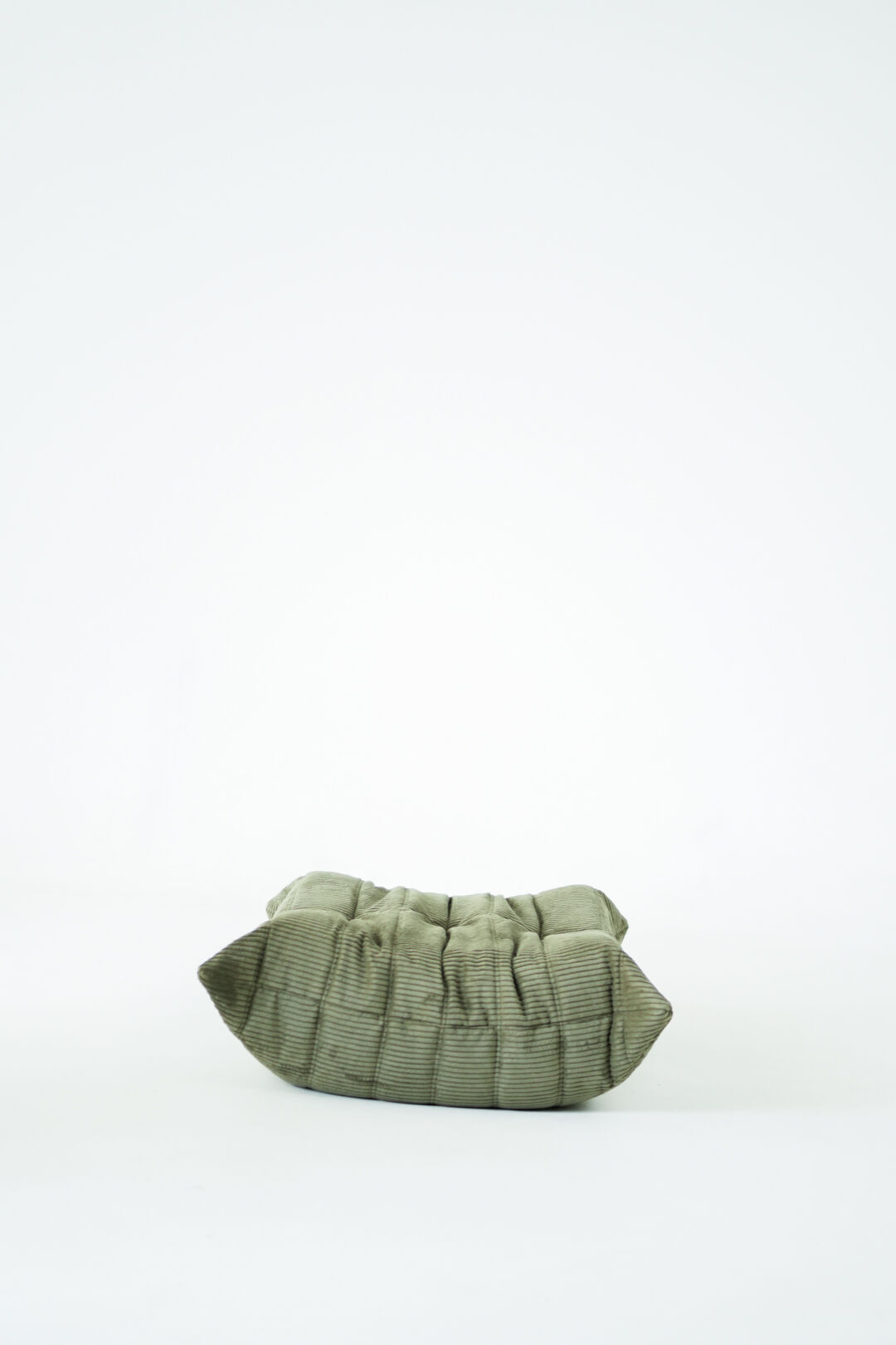 Togo Armchair and Pouf in Khaki wide Corduroy