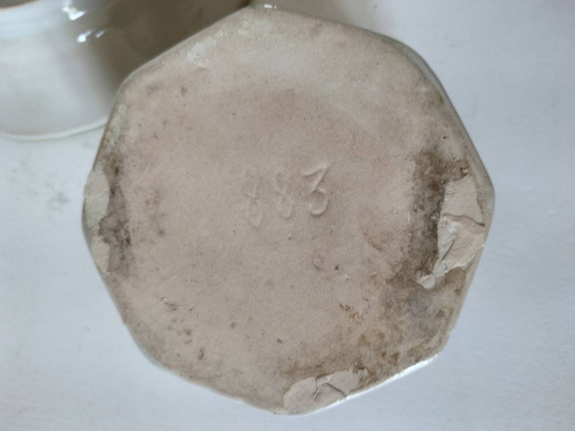 Octagonal jam pot Desvres - Jules Verlingue - Rouen decoration