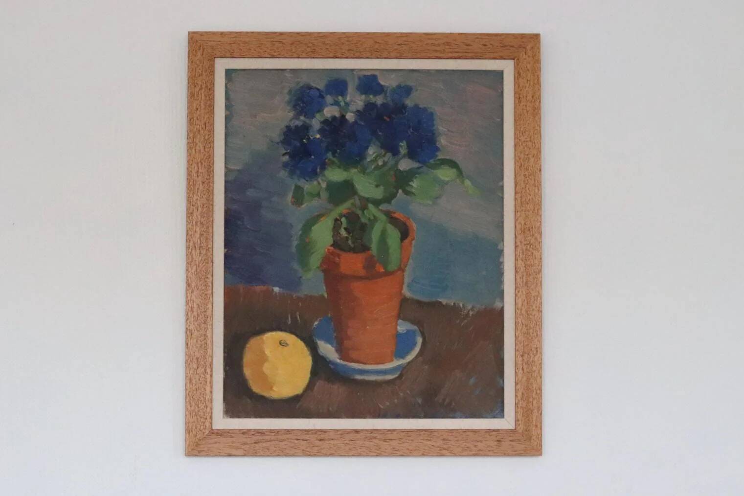 Swedish Oil on Panel – “Blue Flower and Citrus” attributed to Olax