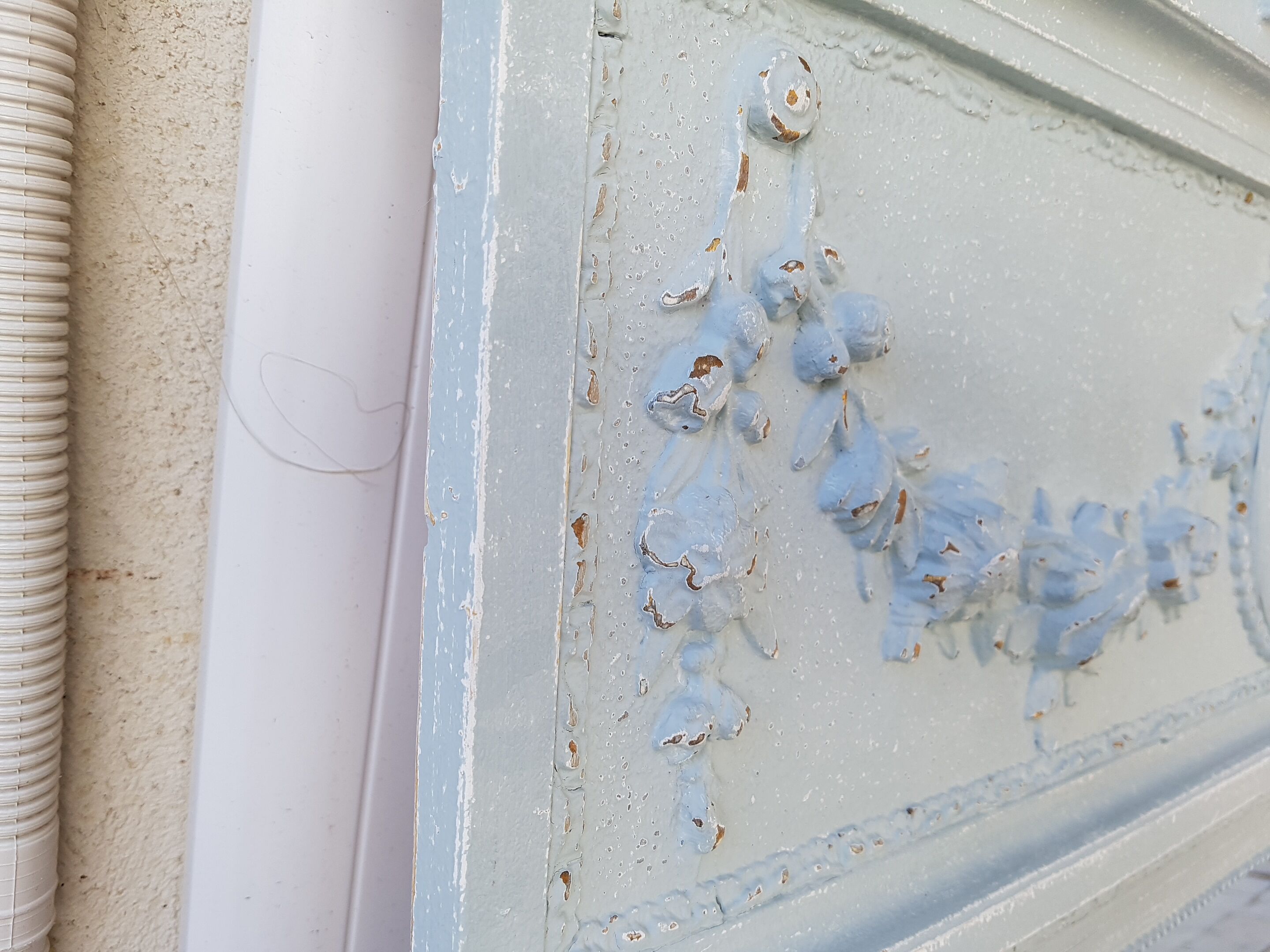 Louis xvi style trumeau painted mirror  163x84cm