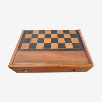 Jacquet game, backgammon, checkers in old box