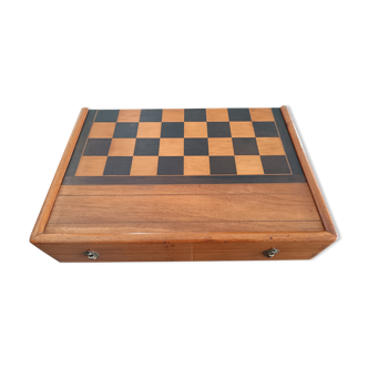 Jeu de jacquet, backgammon, dames en coffret ancien