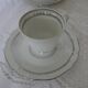 Service à café porcelaine Limoges ulim 12 pieces decor argente fond blanc