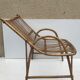 Pair old armchair in rattan curve base years 60 vintage x 2