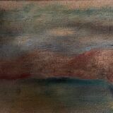 Oil on canvas signed woman on the beach
