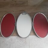 Silver brass triptych mirror