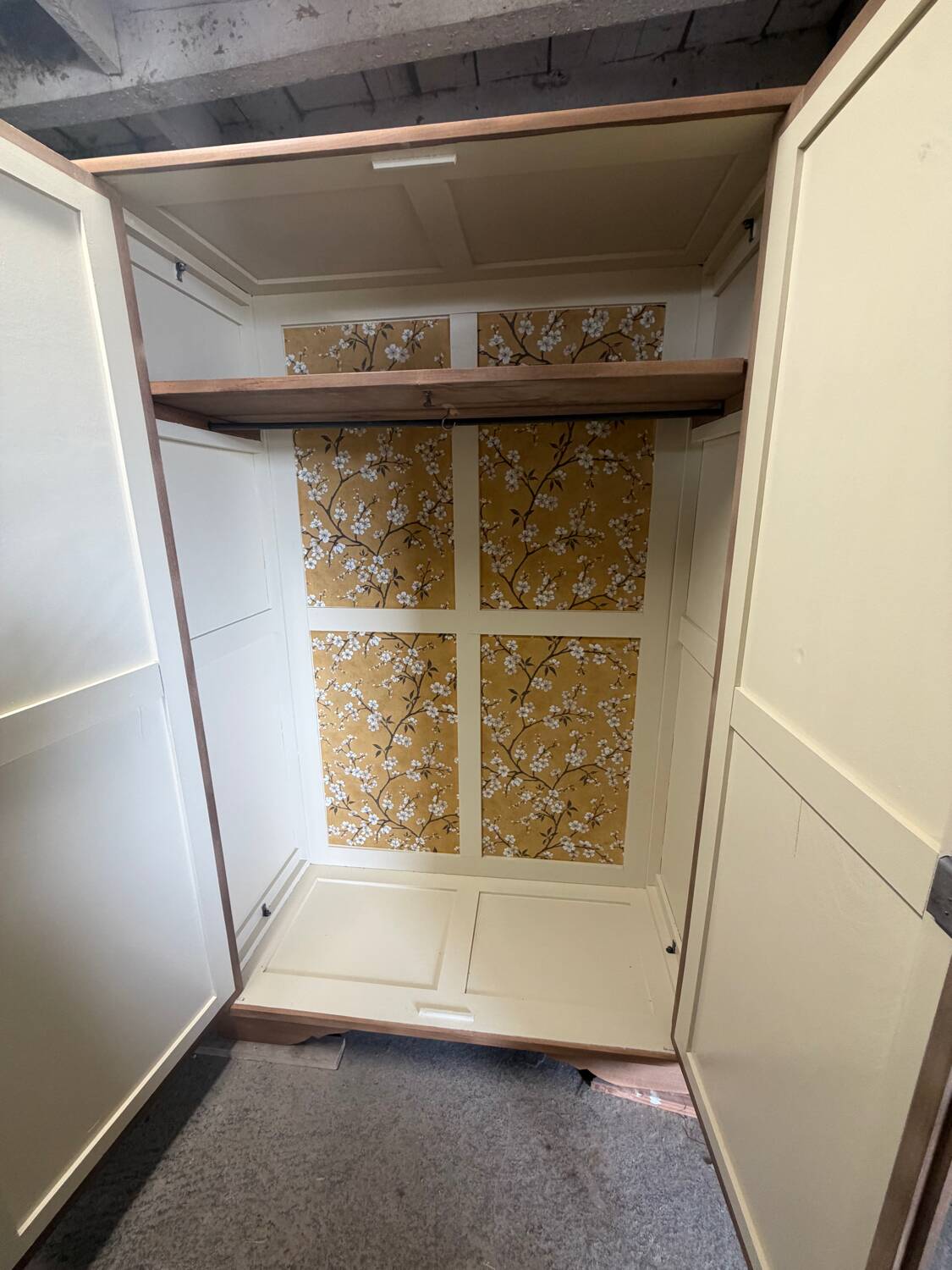 Parisian Art Deco wardrobe in natural wood