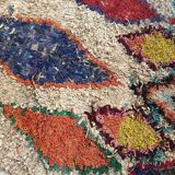 Moroccan Berber carpet Boucherouite with colored diamonds 200x152cm