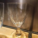 5 antique wine glasses with cut sides