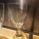 5 antique wine glasses with cut sides