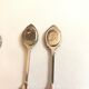 Set of 7 small dessert spoon or coffee with porcelain cabochon