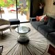 Holophane coffee table in marble and aluminium