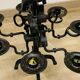 Black brutalist candlestick with 7 lights
