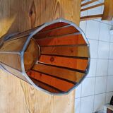 Vintage Lamp from the 60s Colored Glass, Tin and Earthenware