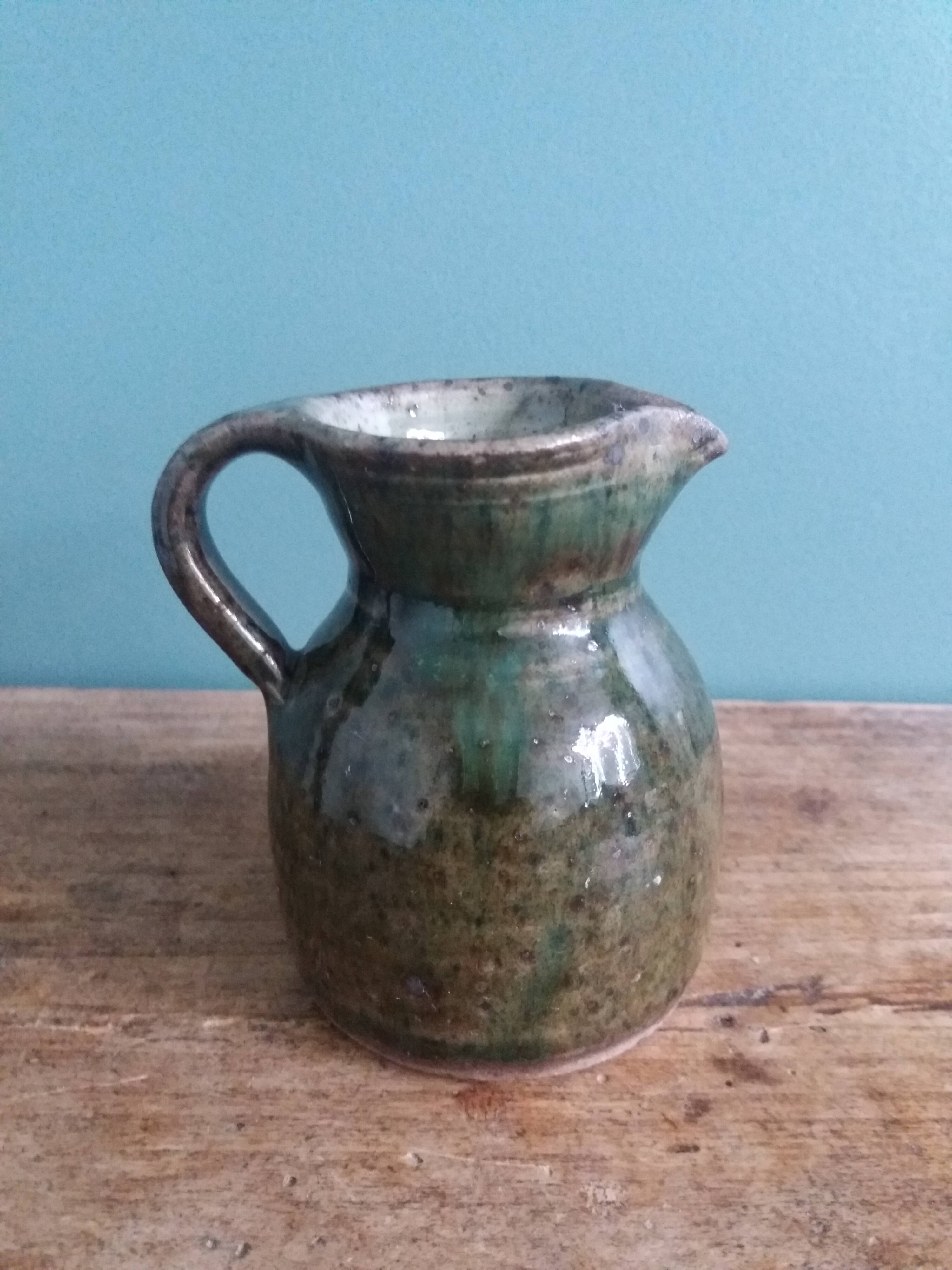 Milk jug pitcher signed Grès Migeon La Borne 60s to 70s