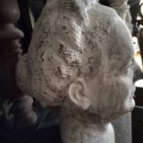 Large plaster bust of woman foot shower early 20th