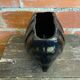 Vintage 1970s Black Ceramic Shell Vase #D690
