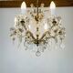Palme & Walter chandelier, crystal and brass pendants, 1970s