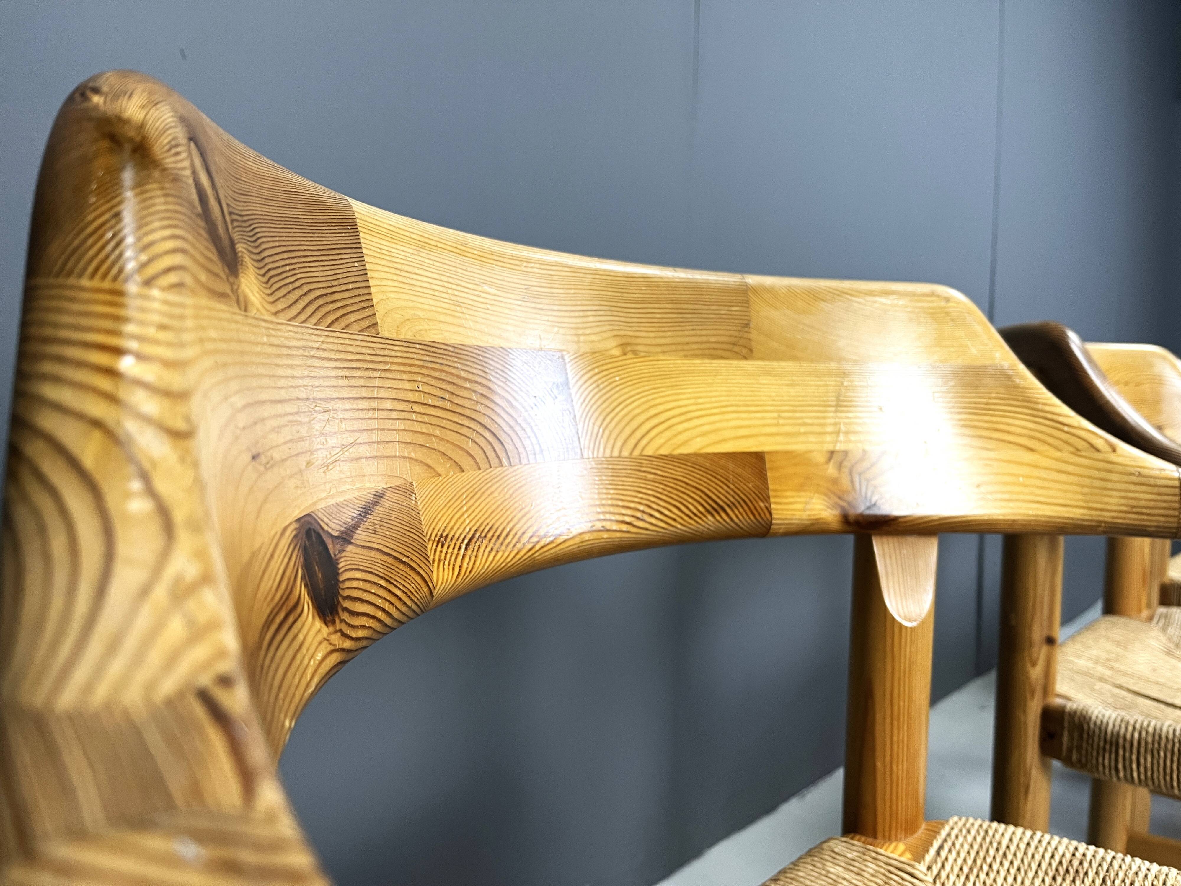 Rainer Daumiller pine wood dining chairs for Hirtshals Savvaerk - set of 4 - 1970s