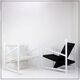 Indoor/Outdoor pair of Black/White Armchairs