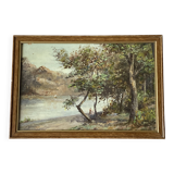 Tableau - Animated scene of Lake Bourget - Chatillon - Post-impressionism