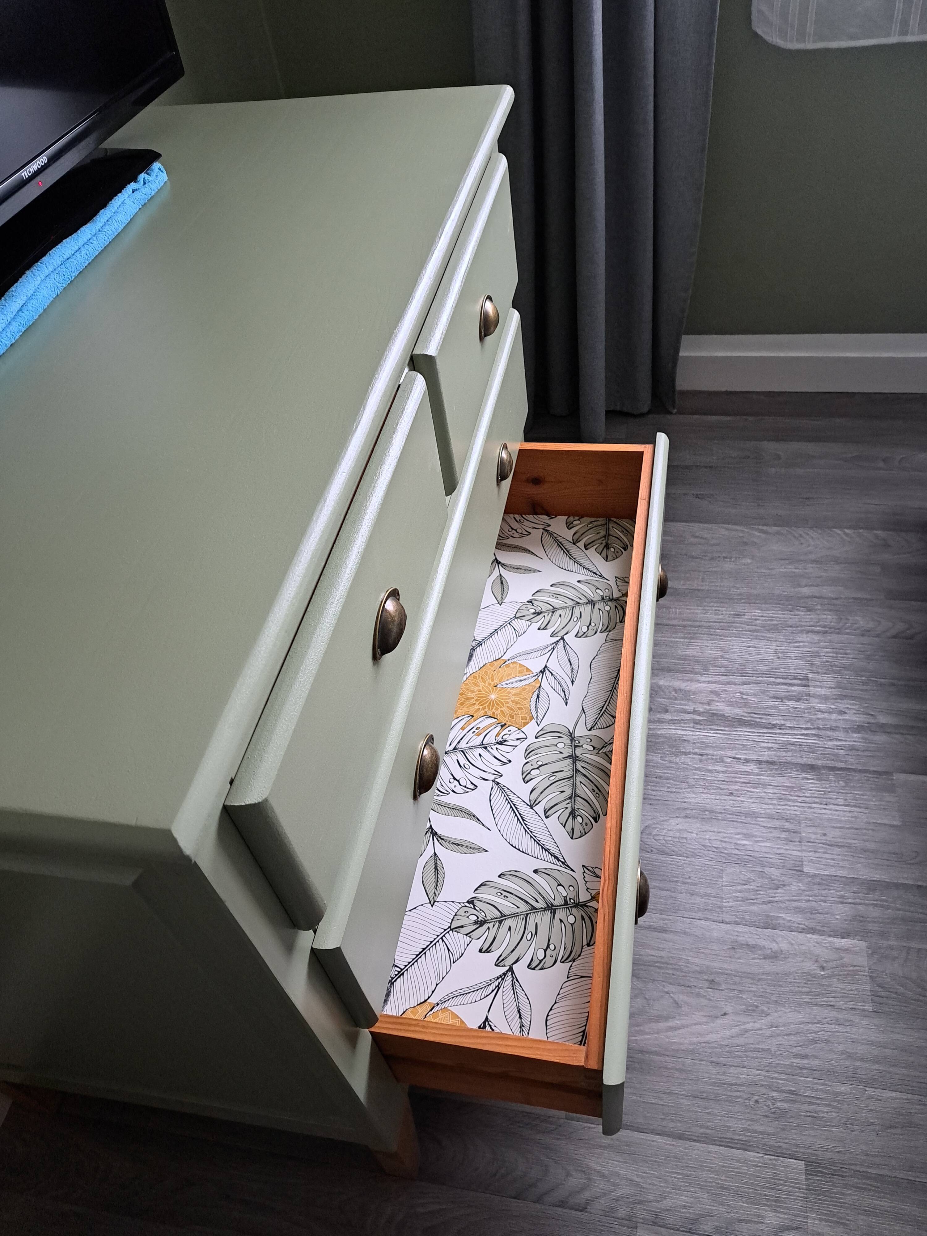 Scandinavian forest green chest of drawers