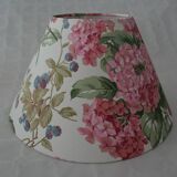 Hydrangea pattern lampshade, English cottage flowers, vintage fabric