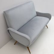 Marco Zanuso Style Mid-Century Modern Velvet Sofa "Lady", 50s