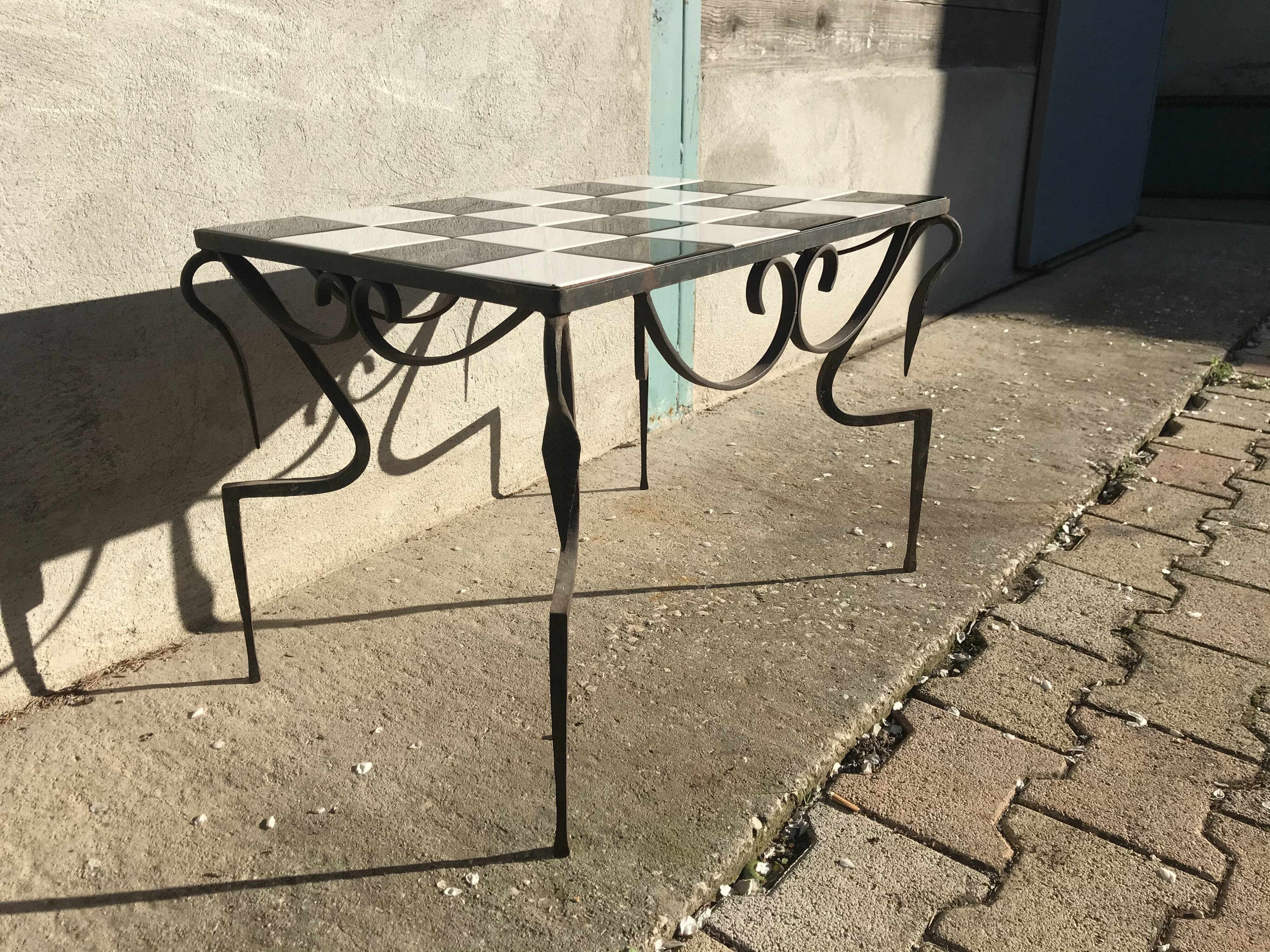 Wrought iron coffee table