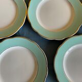Set of green plates of water