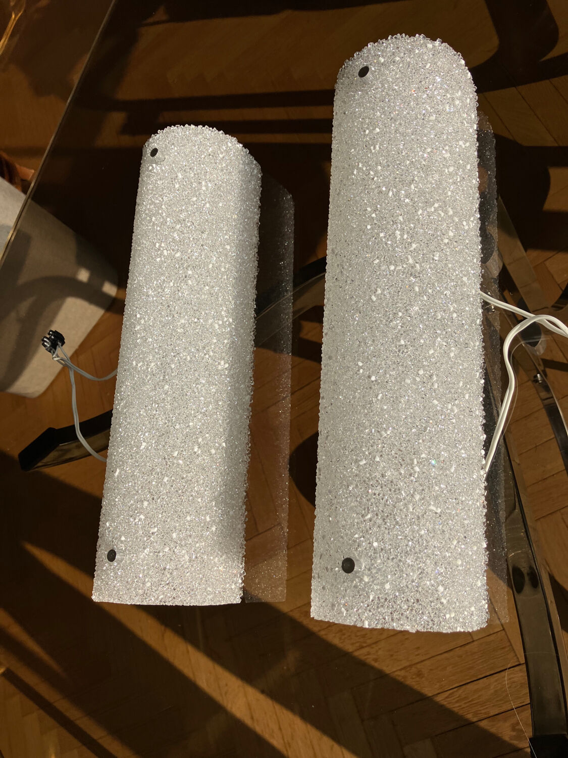 Vintage perspex wall lights