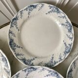 set of dessert plates in K&G Lunéville Iron Earth model "Angèle" late 19th century